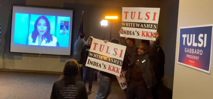 Tulsi Gabbard Campaign Attacks Protestors to Smother “Foreign Interference” Claims