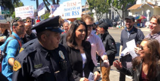 tulsi gabbard rss protest los angeles