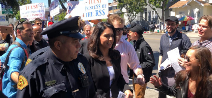 U.S. Presidential Candidate Tulsi Gabbard Protested for Ties to India’s RSS Paramilitary